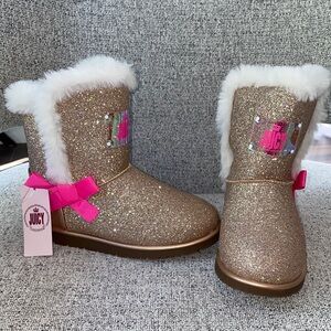 Juicy Couture Glitter Boots with Pink Accents
